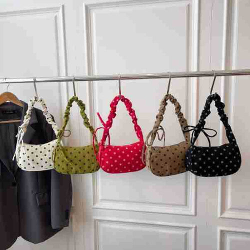 Rüschendes Polka-Dot Handheld Schultertasche