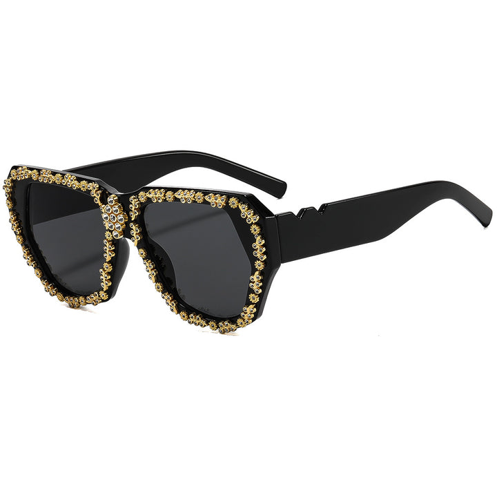 Damen modische Sonnenbrille mit opulentem Kristallrahmen Karnz