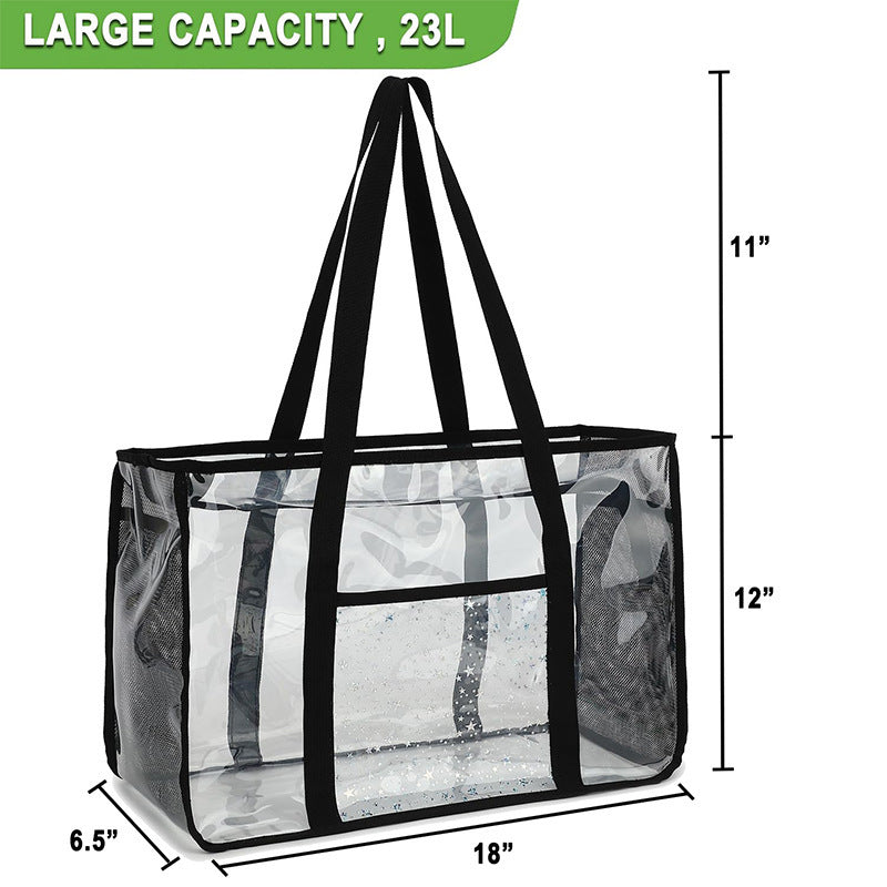 Durchsichtige Strandtasche mit Mehreren Fächern Karnz