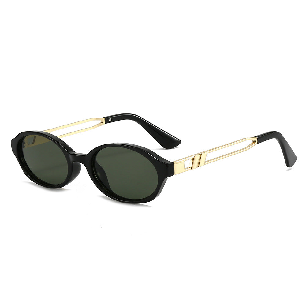 Damen Elegante Sonnenbrille im luxuriösen Schildpattdesign mit goldenen Metallakzenten Karnz