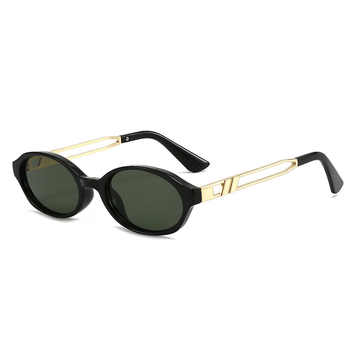 Damen Elegante Sonnenbrille im luxuriösen Schildpattdesign mit goldenen Metallakzenten Karnz