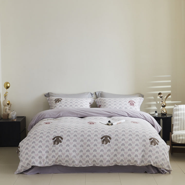 Ombre gestreiftes Baumwollsatin Bettbezug-Set