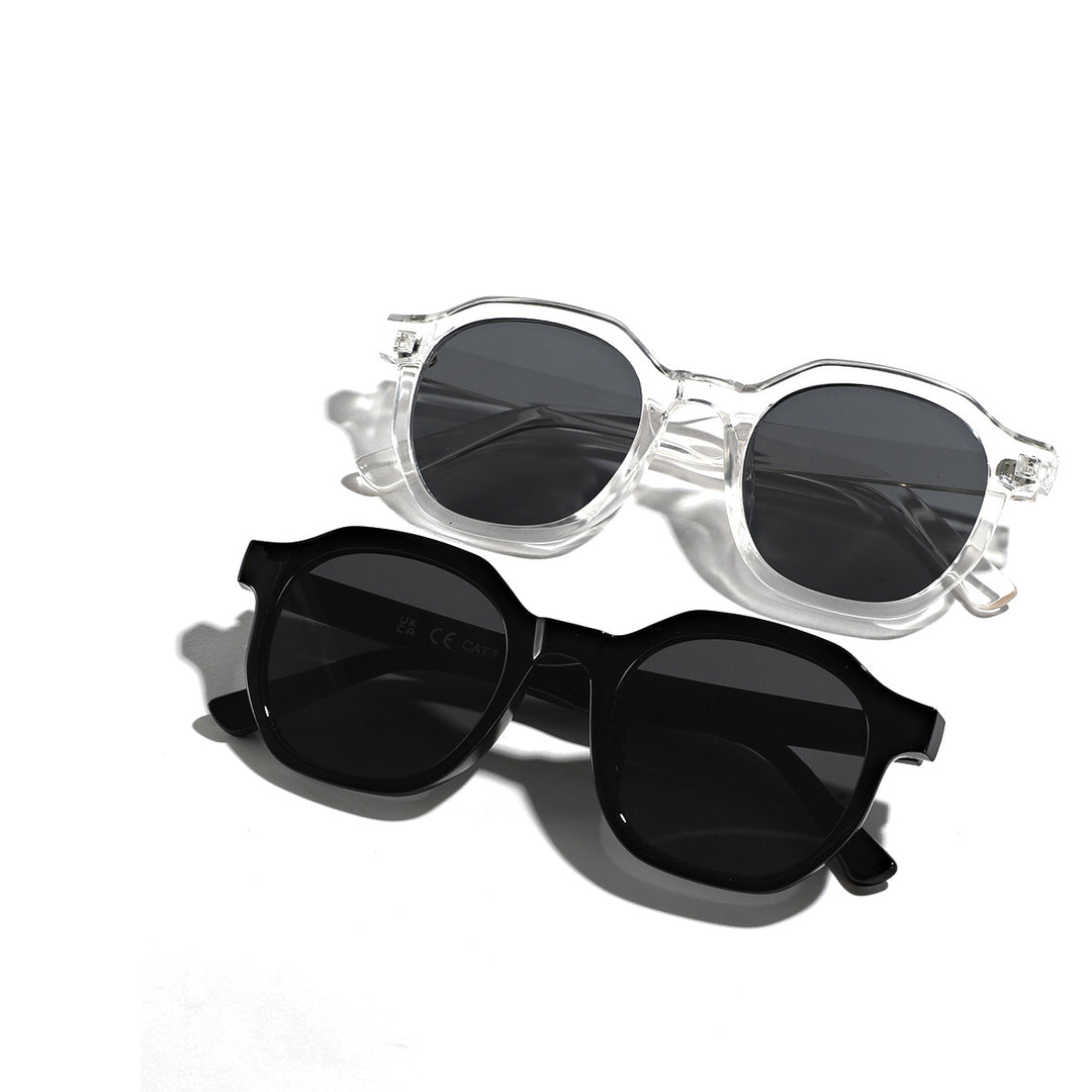 Damen stilvolle Sonnenbrille im modernen, kantigen Design Karnz