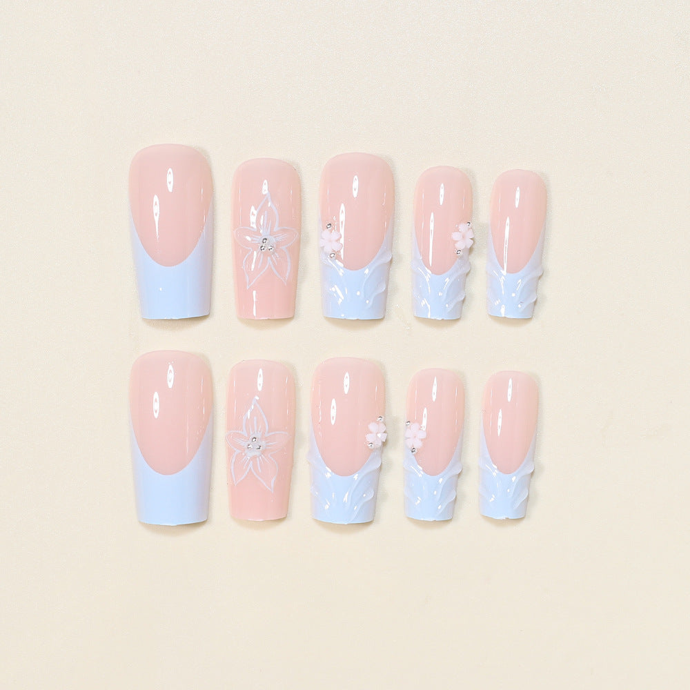 3D Floral Decorative Press-On Nail Art Karnz