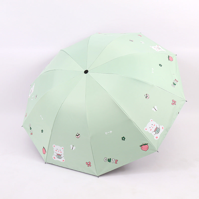 Damen Faltbarer Regenschirm mit verspieltem Bärendesign Karnz