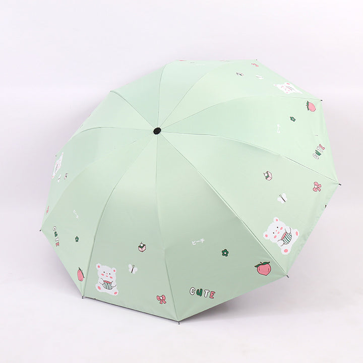 Damen Faltbarer Regenschirm mit verspieltem Bärendesign Karnz