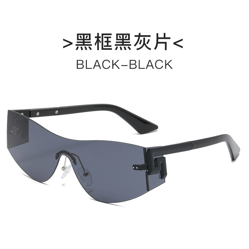 Damen futuristische Oversized-Sonnenbrille mit markantem Design Karnz
