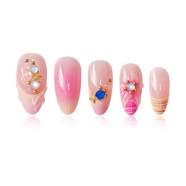 3D Floral Akzent Druck-Nagelkunst Karnz