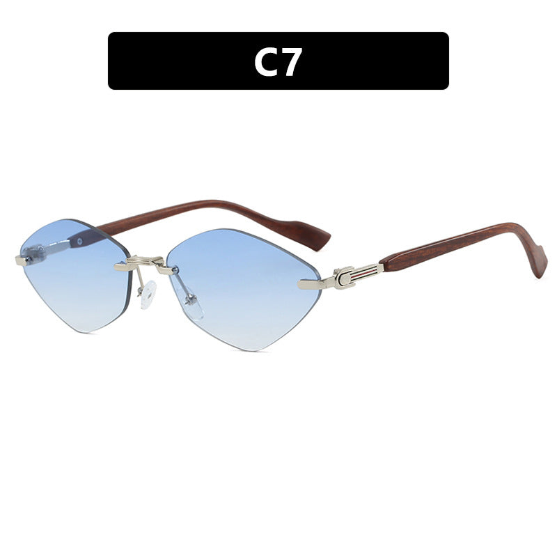 Damen geometrische Sonnenbrille mit luxuriösen Holzarmen und polarisierten Gläsern Karnz