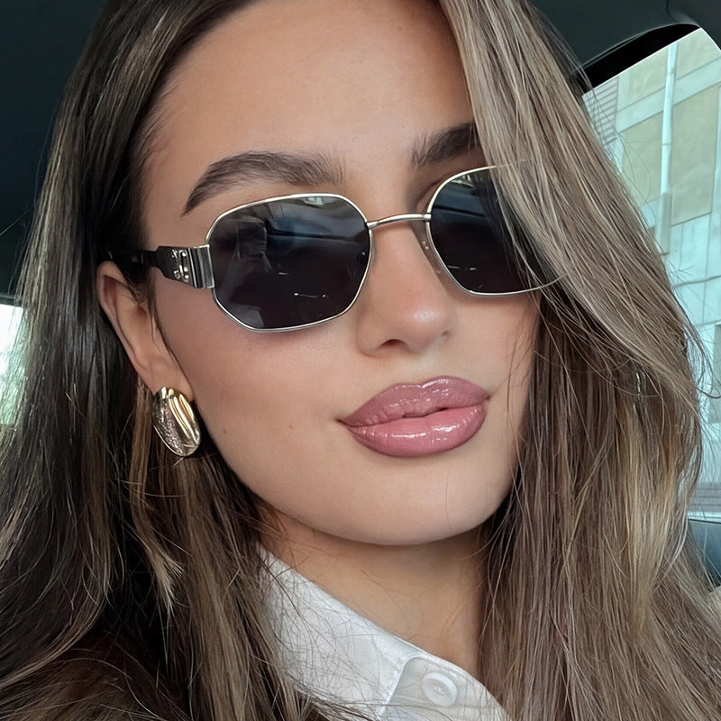 Damen geometrische Sonnenbrille im modernen Design mit polarisierenden Gläsern Karnz