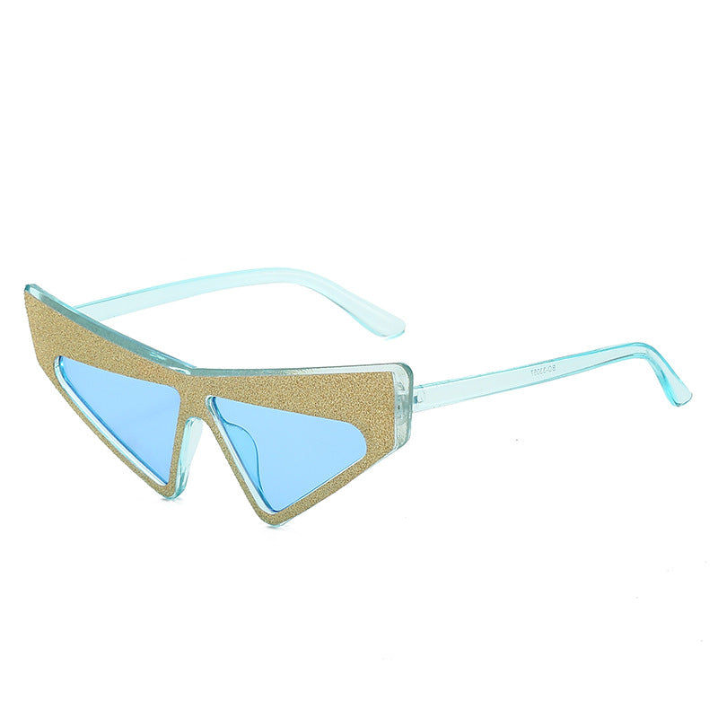 Damen futuristische Sonnenbrille mit glitzerndem Rahmen Karnz
