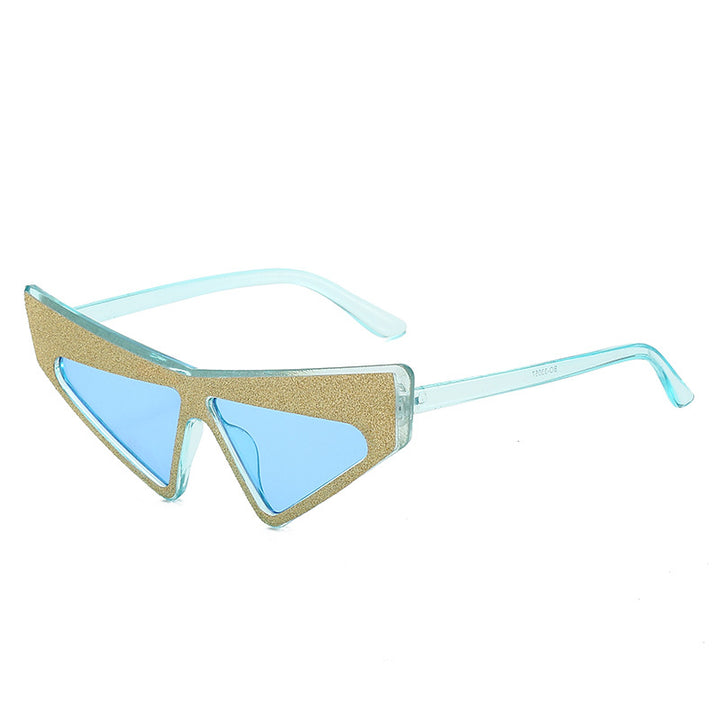 Damen futuristische Sonnenbrille mit glitzerndem Rahmen Karnz