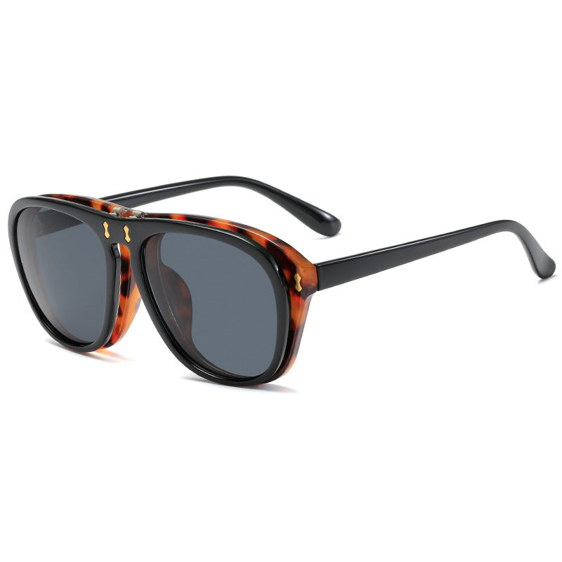 Damen moderne oversized Sonnenbrille mit einzigartigem Tortoise-Design Karnz