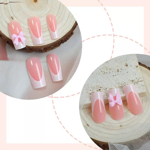 Kunstnagelset mit verspieltem Schleifen-Design Karnz