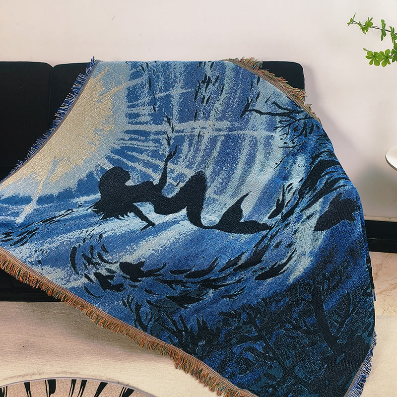 Künstlerische Meerjungfrau-Themen Wurfdecke