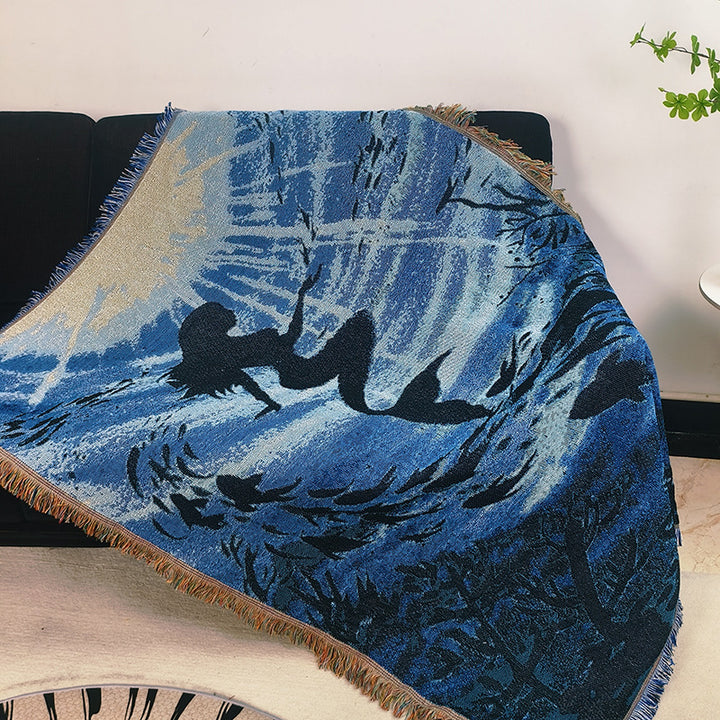 Künstlerische Meerjungfrau-Themen Wurfdecke