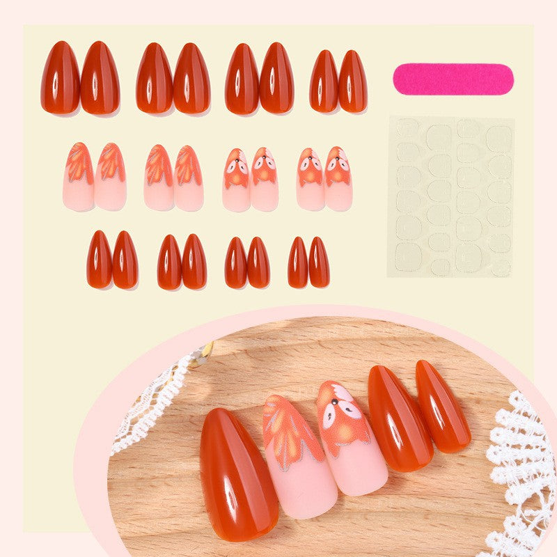 Künstlerisch thematisiertes Press-On Nagelset Karnz
