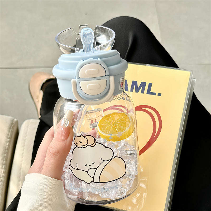 Damen Wasserflasche mit integriertem Fruchteinsatz und praktischer Klappöffnung Karnz