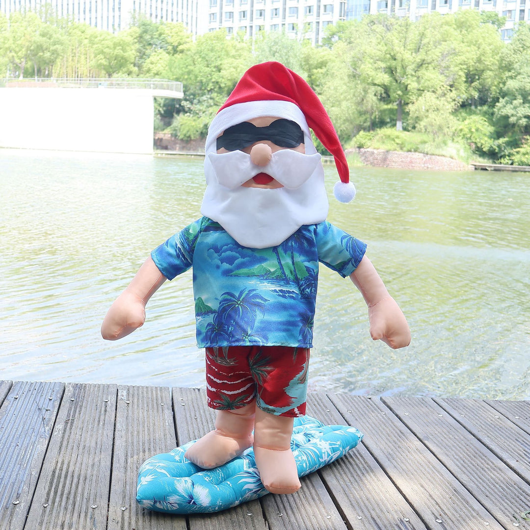 Lustiger Weihnachtsmann Surferfigur