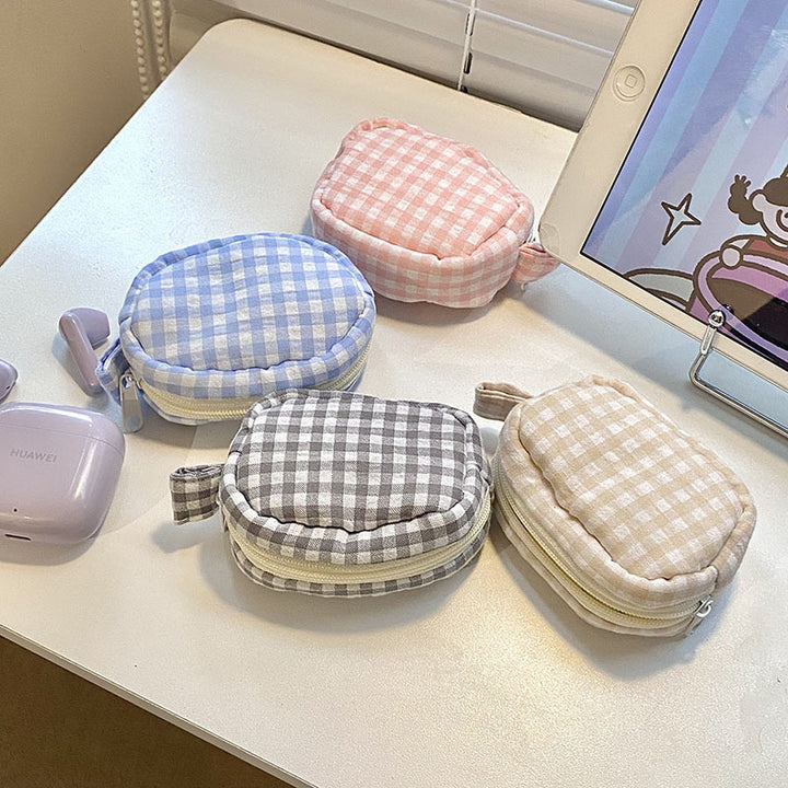 Handgefertigte Kosmetiktasche Im Gingham-Design Karnz