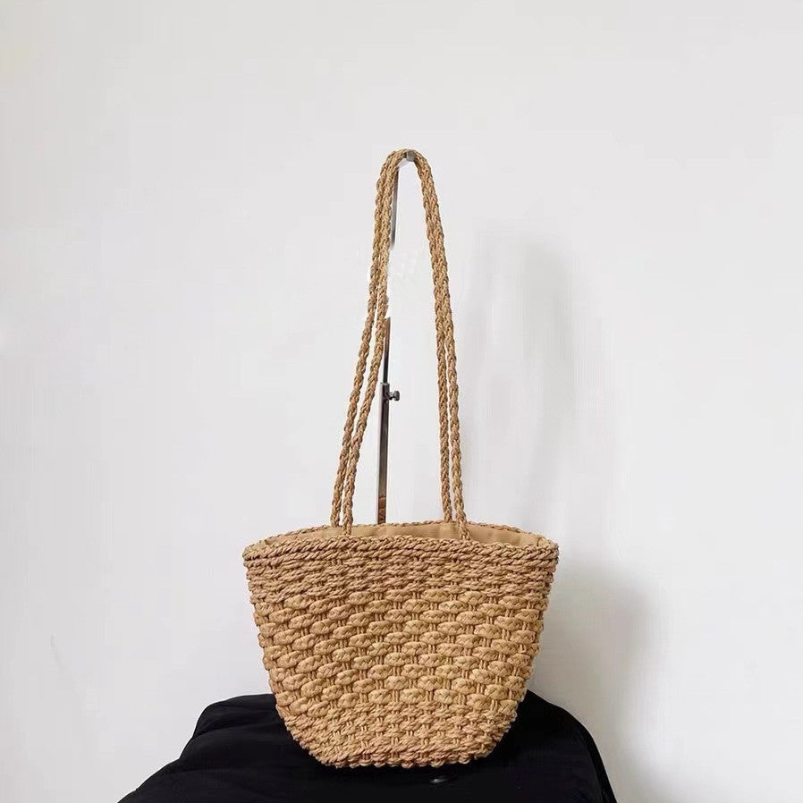 Damen Handgefertigte natürliche Basttasche Karnz
