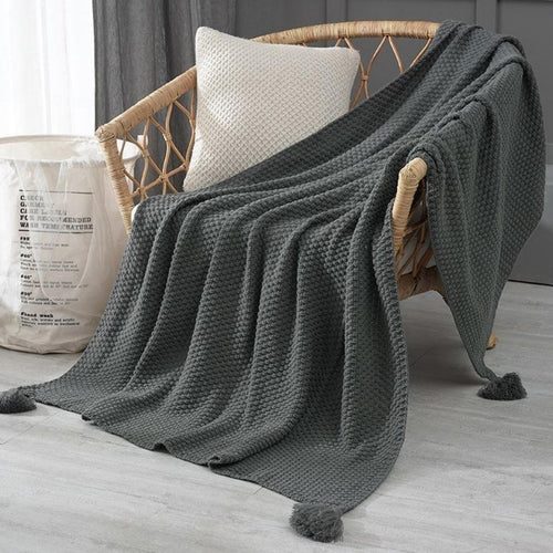 Premium strukturiert Strickwurfdecke