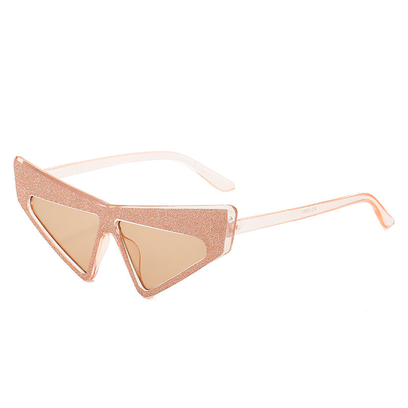 Damen futuristische Sonnenbrille mit glitzerndem Rahmen Karnz