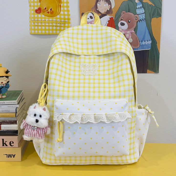 Spaß Gingham-Muster Rucksack Karnz