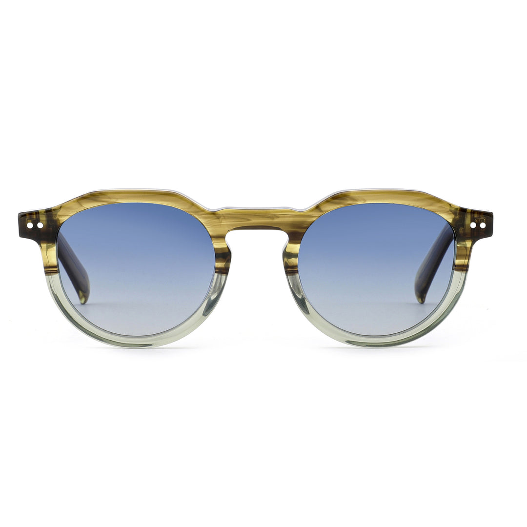 Damen stylische Sonnenbrille mit modernem, transparentem Rahmen Karnz