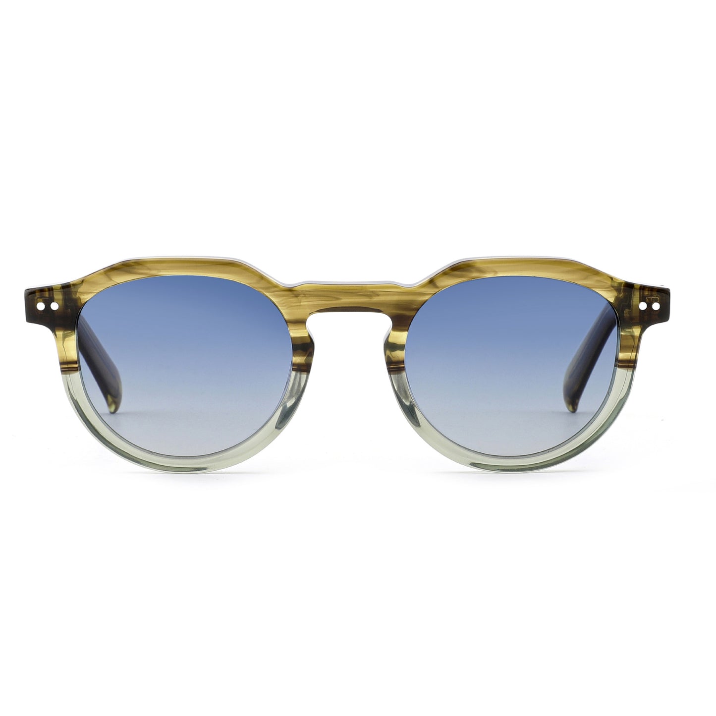 Damen stylische Sonnenbrille mit modernem, transparentem Rahmen Karnz