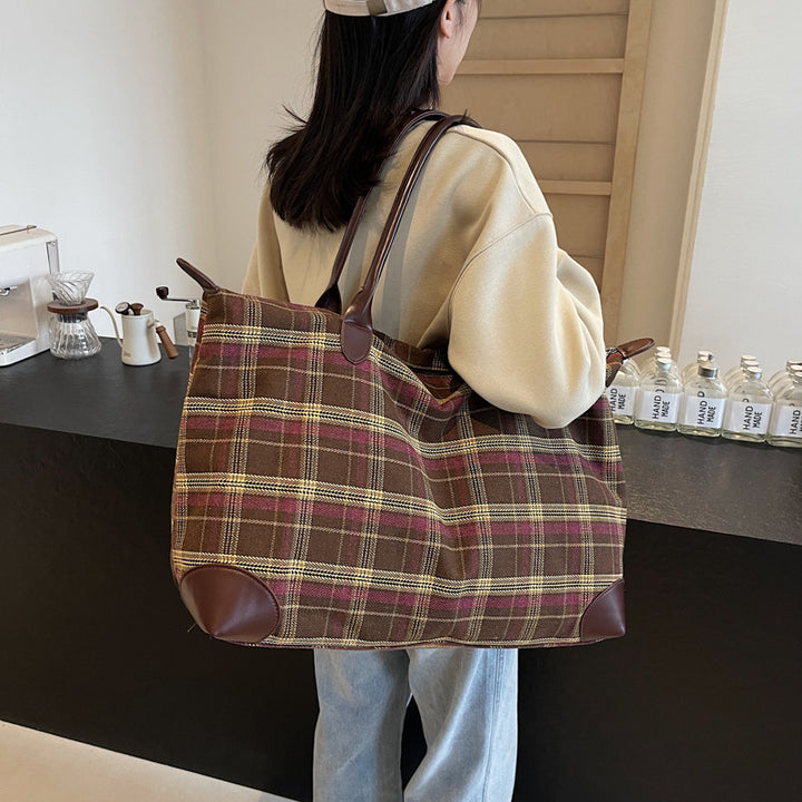 Kariert Strukturierter Wochenend-Duffle-Bag Karnz
