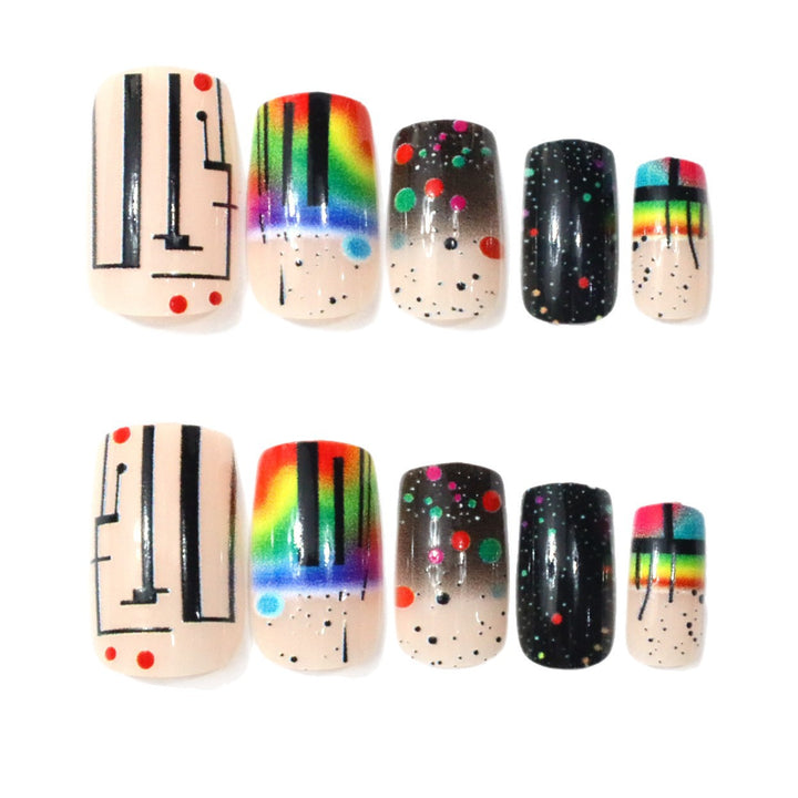 Künstlerische Neon-Acryl-Nagelkunst Karnz