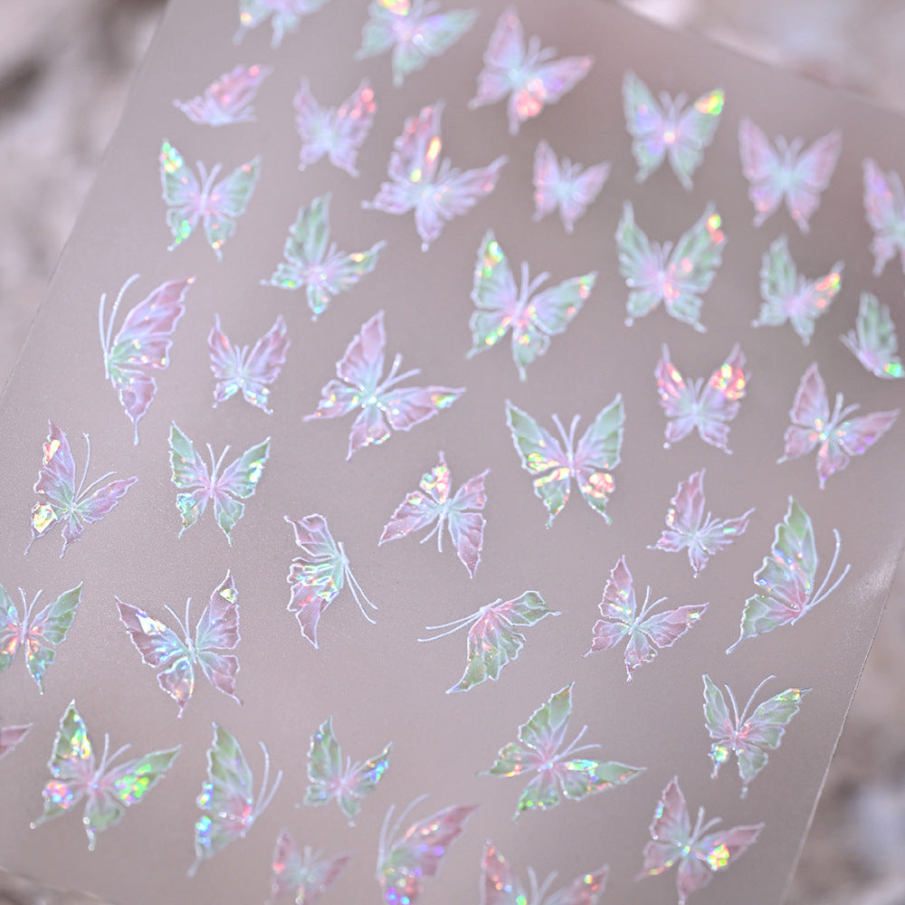 Iridescent Butterfly Nail Art Aufkleber