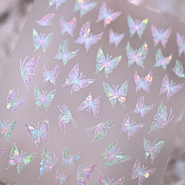 Iridescent Butterfly Nail Art Aufkleber