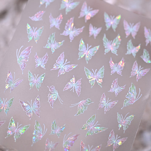 Iridescent Butterfly Nail Art Aufkleber