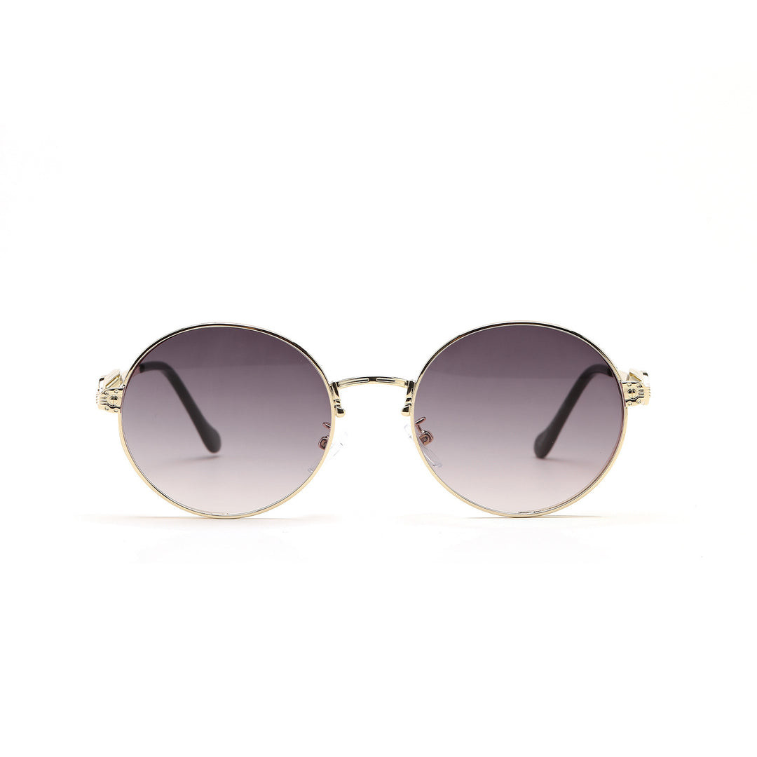 Damen runde Vintage-Sonnenbrille mit exklusivem Metallrahmen Karnz