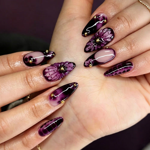 Elegantes dekoratives Press-On-Nail-Art-Set