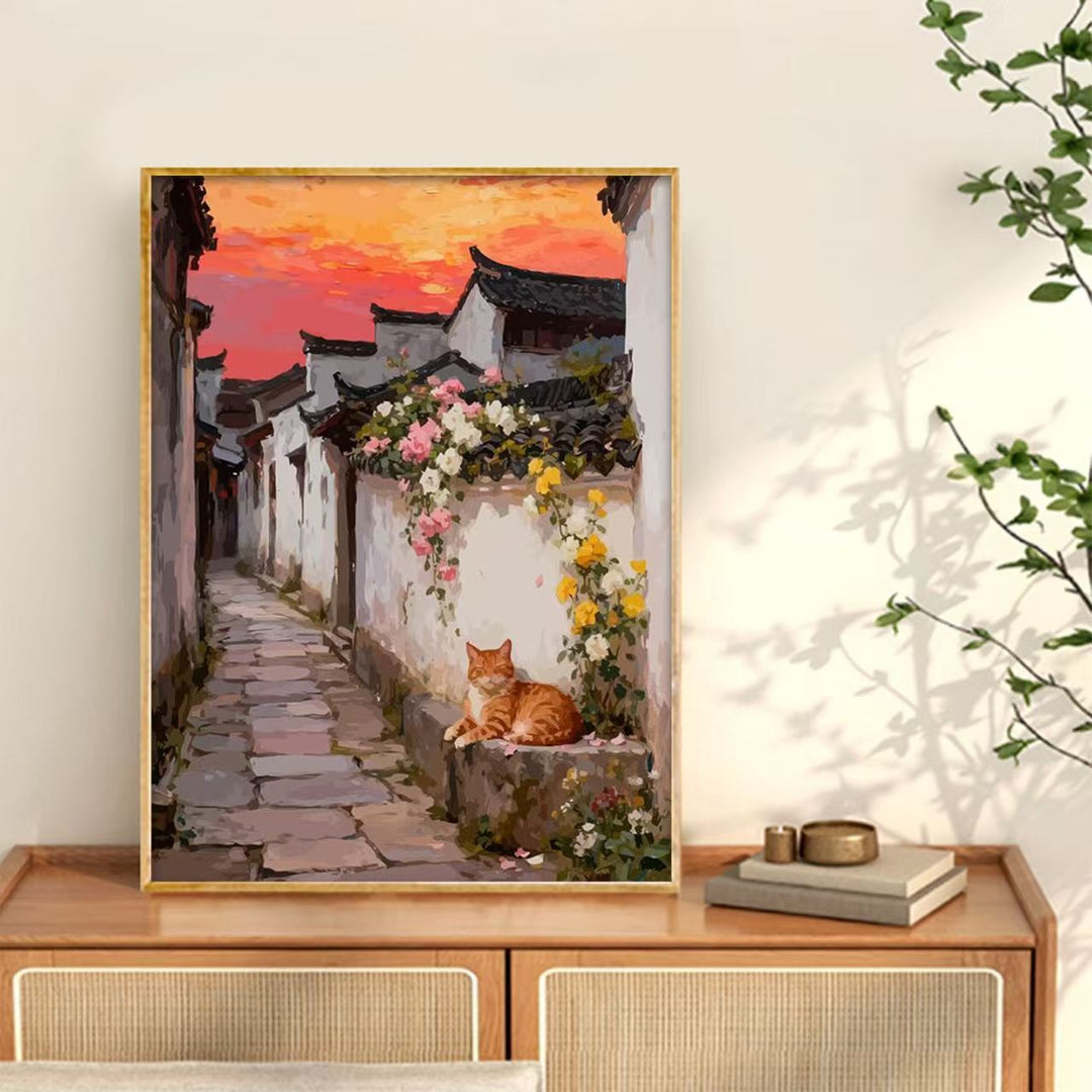 Gähnende Katze Leinwand Wandkunst Druck Karnz