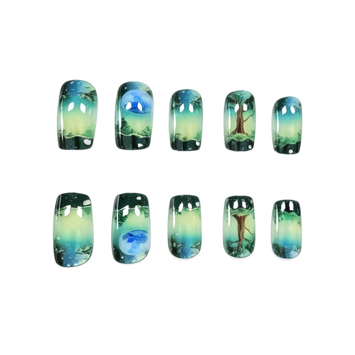 Künstlerisch von der Natur inspirierte Nagelkunsterweiterungen Karnz