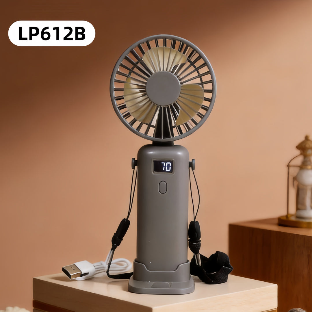 Damen Tragbarer Handventilator mit digitaler Geschwindigkeitsanzeige und USB-Ladefunktion Karnz