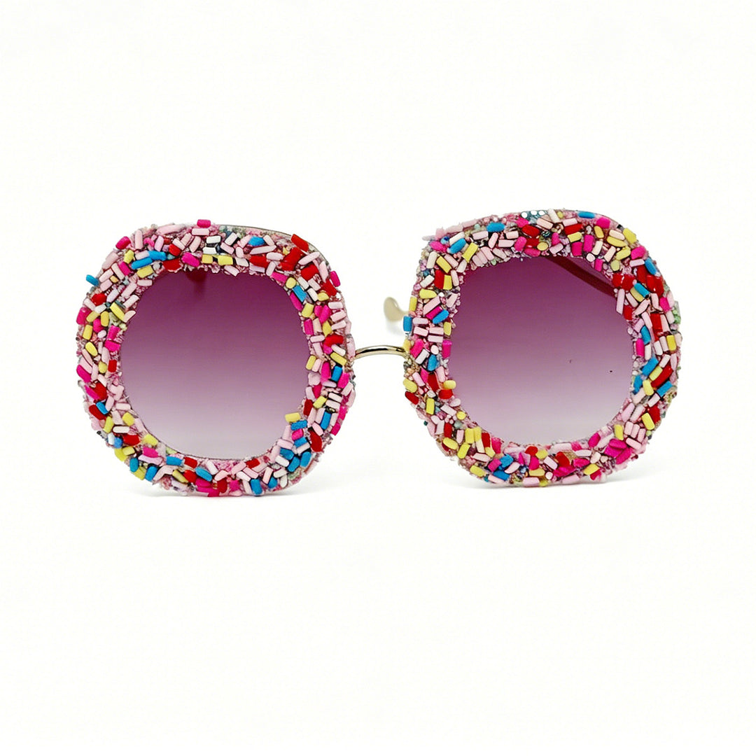 Damen kreative Designer-Sonnenbrille mit buntem Schmuckrahmen Karnz