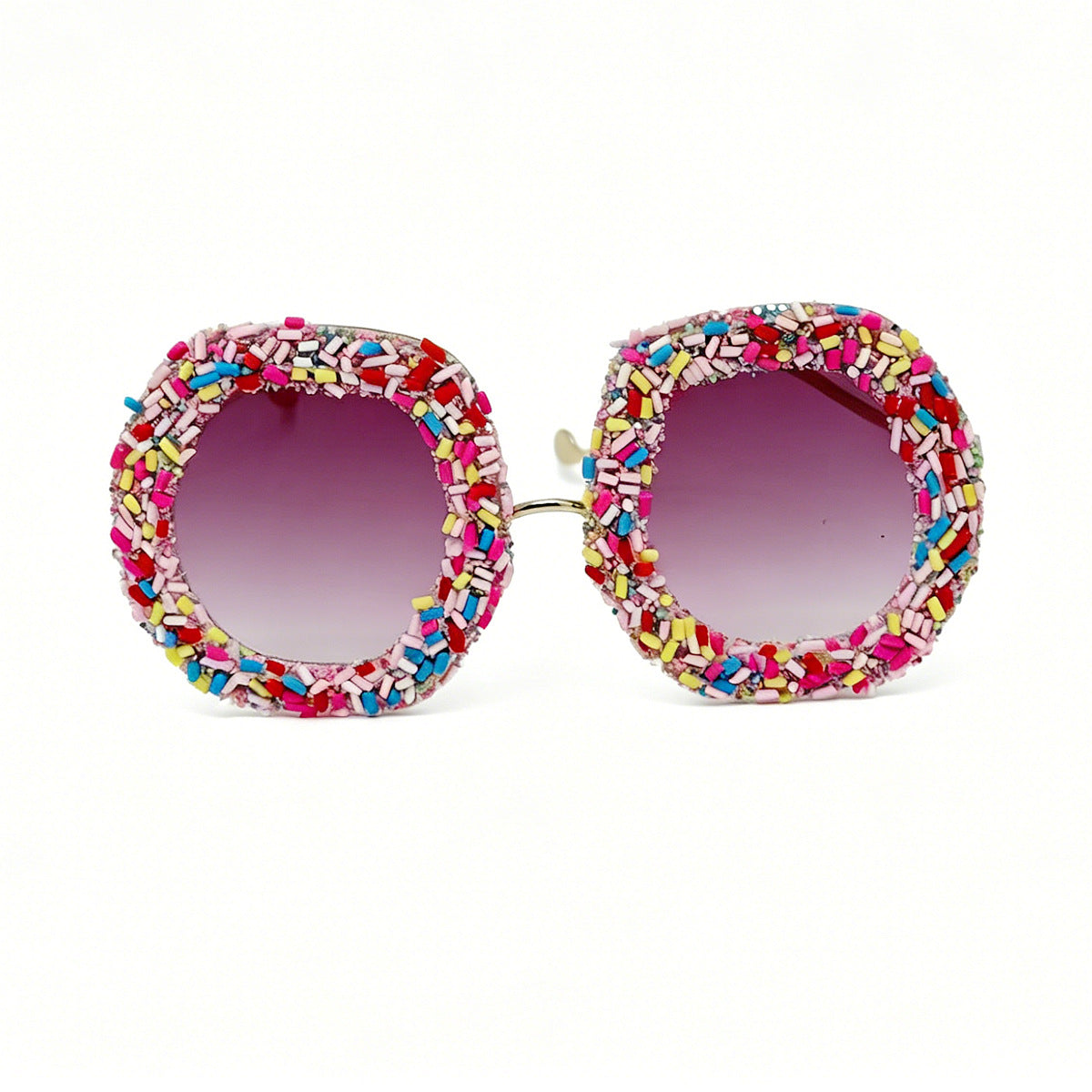Damen kreative Designer-Sonnenbrille mit buntem Schmuckrahmen Karnz