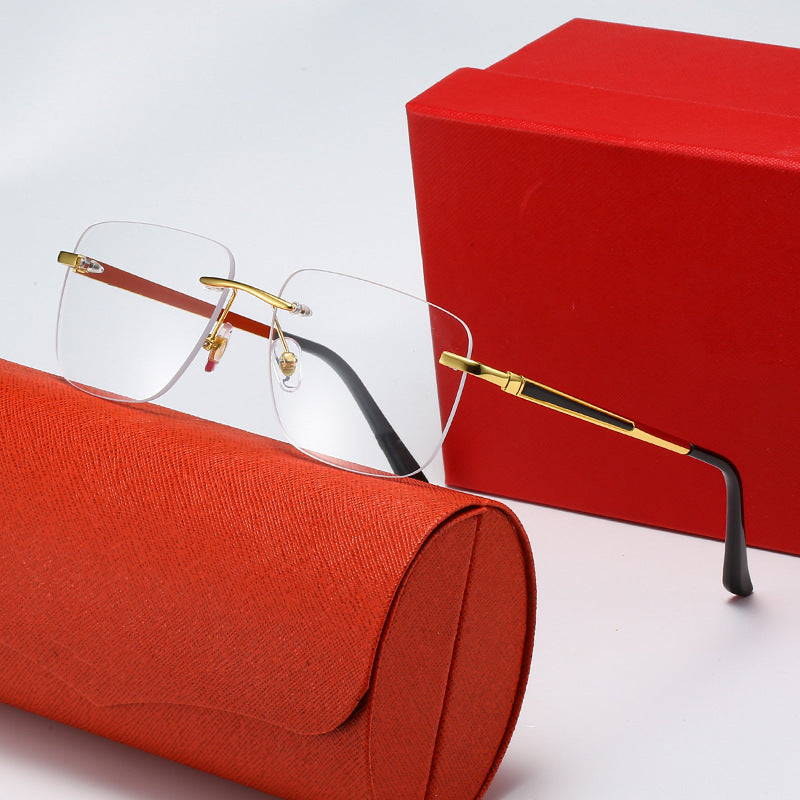 Damen modische rechteckige Halbrahmen-Sonnenbrille mit innovativem Design Karnz
