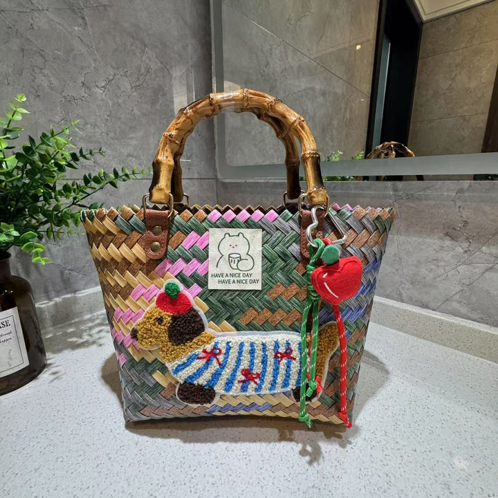 Verspielte Bast Handtasche Karnz