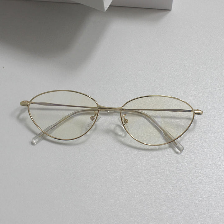 Modische Rechteckige Brille mit Feinem Metallrahmen Karnz