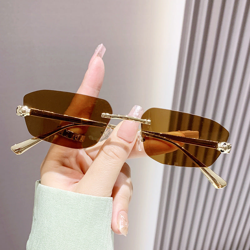 Damen elegante Halbgestell Sonnenbrille Karnz