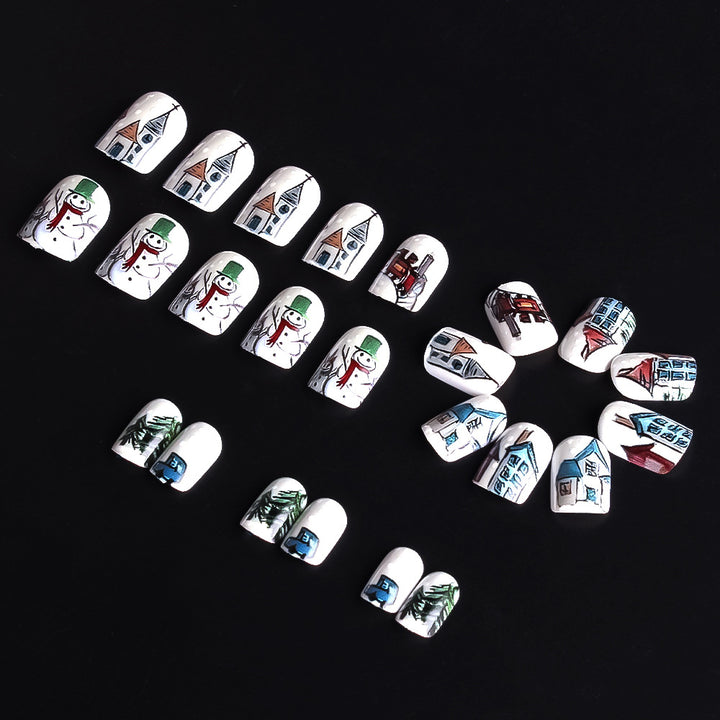 Festliches Winter-Themen Press-On Nagelkunstset Karnz