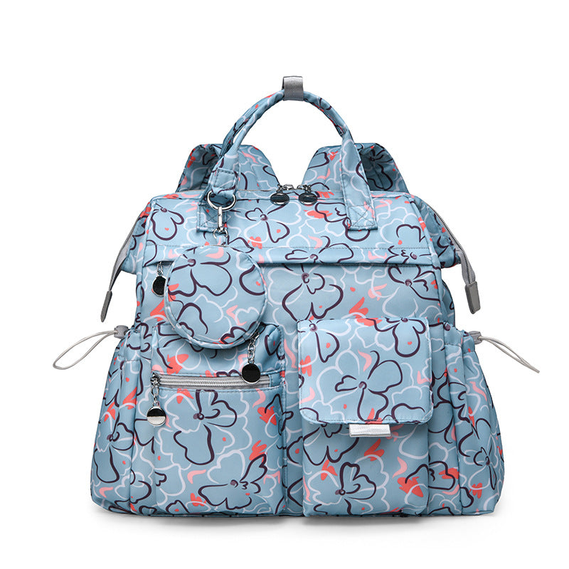 Multi-Taschen Blumen Design Rucksack Karnz
