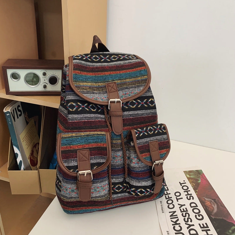 Künstlerisch gemusterter Canvas-Rucksack