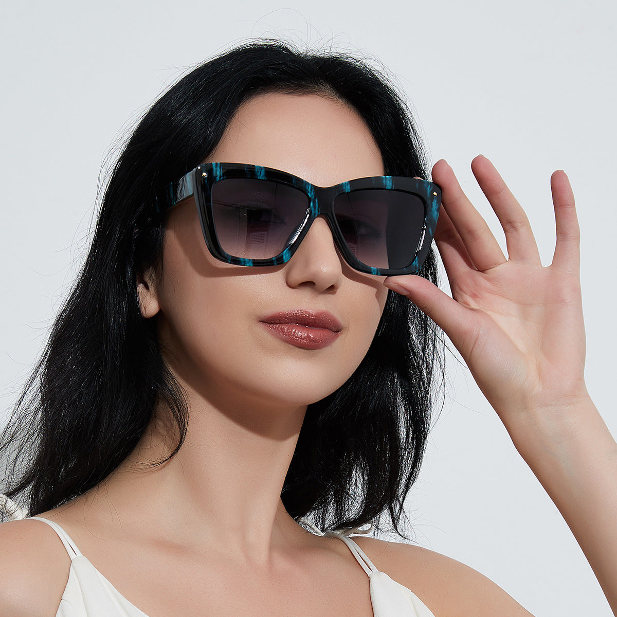 Damen geometrische oversized Sonnenbrille Karnz